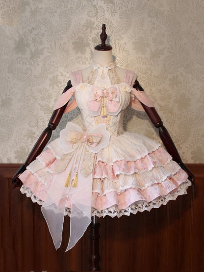 Lila Blau Kleid Accessoire Schleife Rosa Groß /