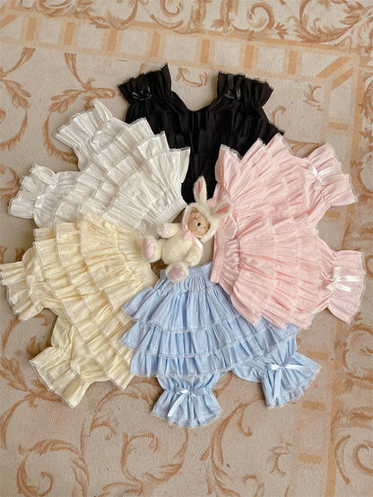 Bloomers Cotton Multi-Layered Black Lolita