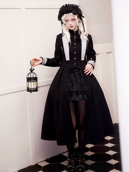 Schwarzer Gothic Lolita Lagenrock