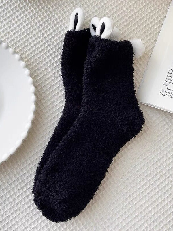 Fluffy Rabbit Ears Short Socks - ZUO BIAN