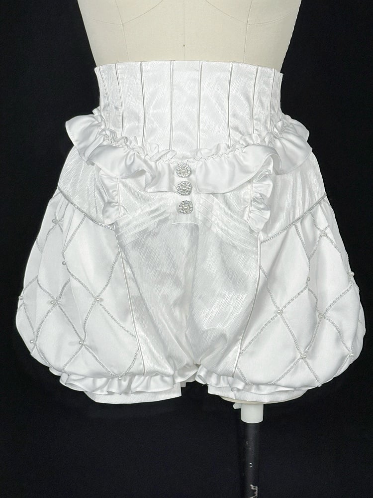 ホワイトショーツ ブルマーシャツ オールプリンス ロリータ ハイセット ケープ + ウエスト フル王子 半袖