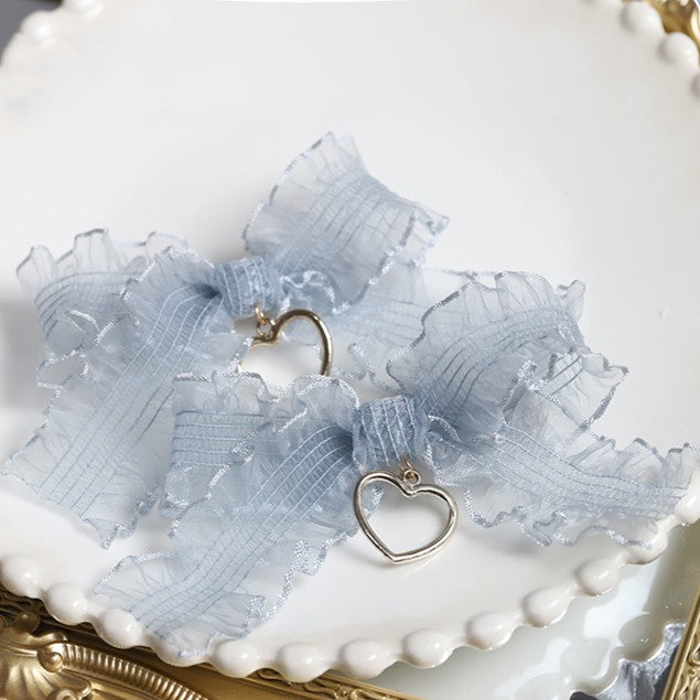 Bowknot Sweet Blue Light Lolita Hairclip Chiffon