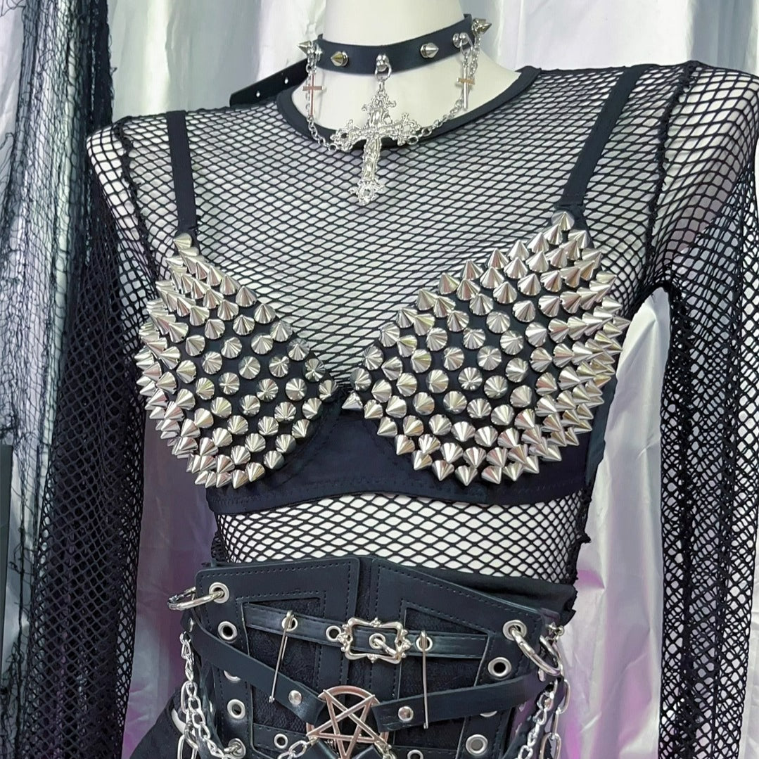 Rivet Rock Black Outerwear Punk Dark Bra
