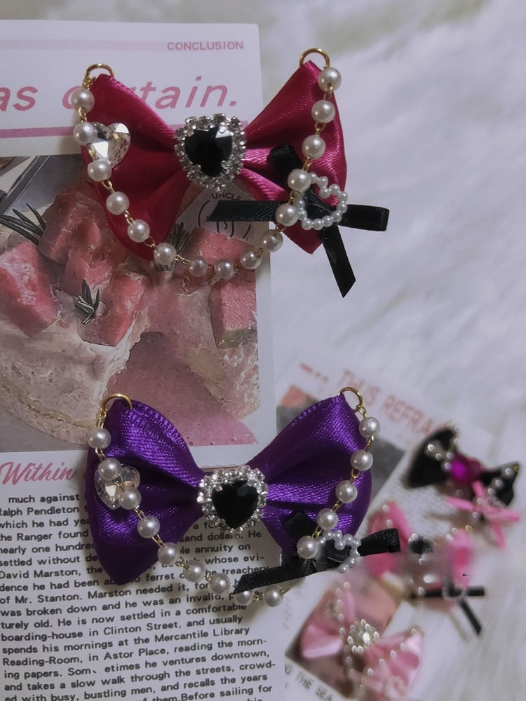 チャームハート蝶結び5つのオプションリング装飾ビーズ