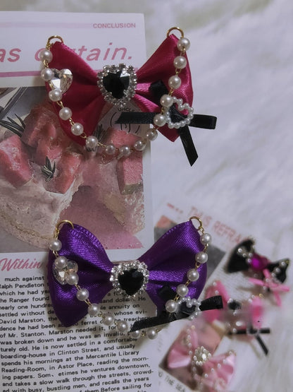 チャームハート蝶結び5つのオプションリング装飾ビーズ