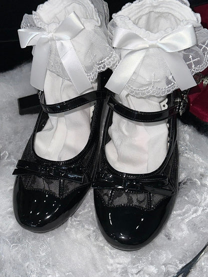 Top Mary Bow Polished at Design Spiderweb Janes Gothic Black