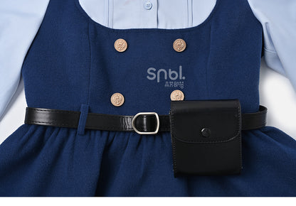 Zootopia Judy Navy Blue Fake Two-piece Preppy Style Dress with Free Waist Bag