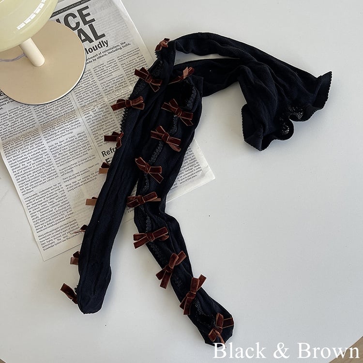 with Tights Cut-out Options Color 21 Design Bowknot Floral Pattern