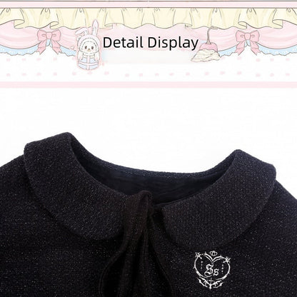Furry Cape Kawaii Embroidery Dark With