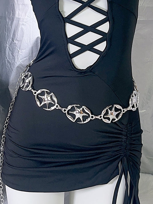 Y2K Silver Chain Waist Star