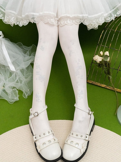 タイツ スケールプリント ブルー/グリーン/グレー/パープルデザイン