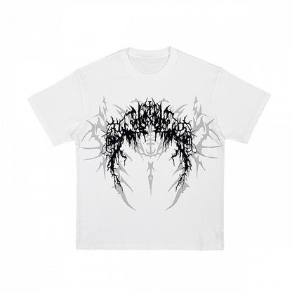 Graphic Gothic White/Black Dark T-Shirt Fantasy