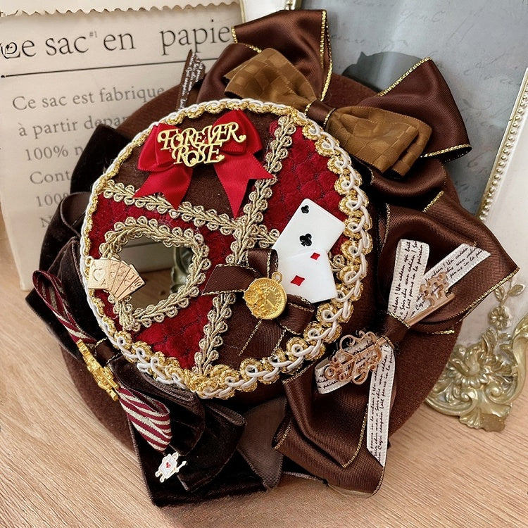 Alice in Hat Options Decorated Poker Vibes Bowknot 3 Mini Details Color Wonderland