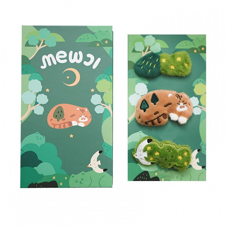 Cute Plush Hair Clip And Brooch Set