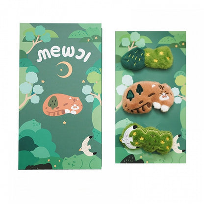 Cute Plush Hair Clip And Brooch Set