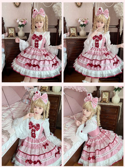 Pink Big Bow Lace Lolita KC Trim Sweet