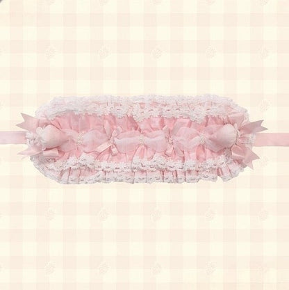 Hairband Strawberry Pink/Red/Blue with Lolita Accents Lace Trim