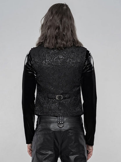 Gorgeous Black Gothic Vest Men's