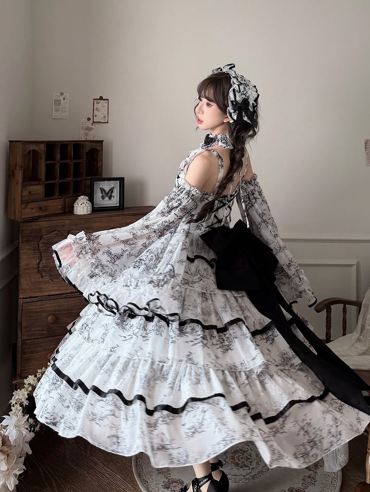 Oversized Black Back Ribbon Bow - Sleepless Star