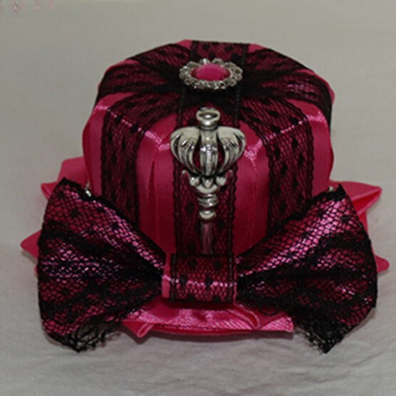 蝶結びの花柄/ 3つの装飾帽子ミニと王冠のデザインラインストーンオプション