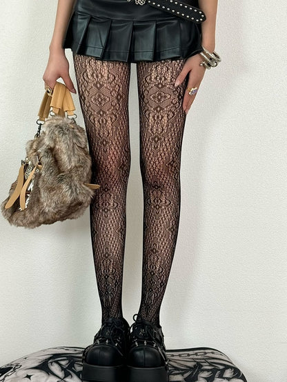 Tights Hollow-out Blck/Brown/Gray/White Design
