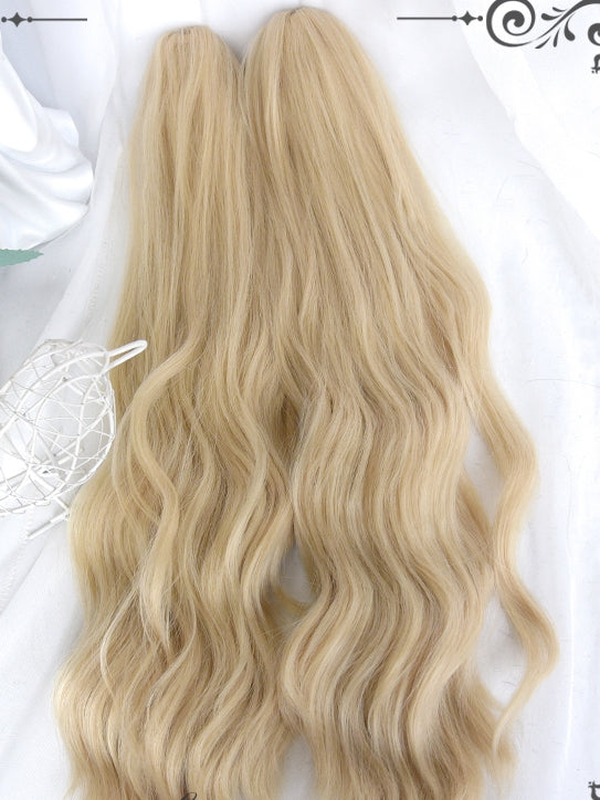 Clips Claw Wavy Blonde Two Ponytails