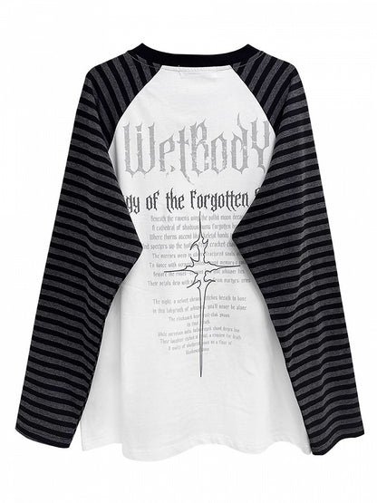 Gray and White Colorblock Design Snake Print T-Shirt