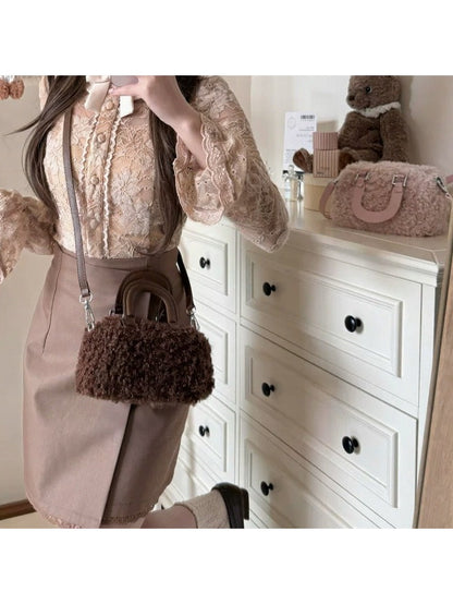 Fluffy Sweet Bag with Adjustable Straps - Lalacita