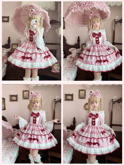 Pink Big Bow Lace Lolita KC Trim Sweet