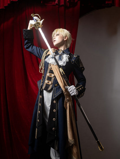 Black & Blue Military Lolita Double-Breasted Coat