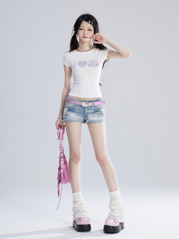 Y2K Pink Kitty Glamorous Waist Belt