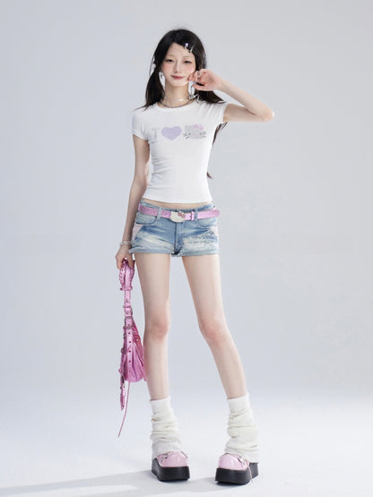 Y2K Pink Kitty Glamorous Waist Belt