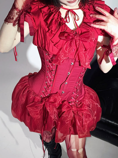 Gothic Waist Lolita Corset Super Red High Shorts