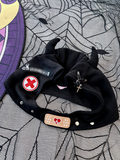 Horn with Demon Hat Embroidery Y2K Black Zipper Edgy Earflap