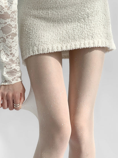 Strumpfhose Strass Verzieren Schwarz/Weiß/Grau