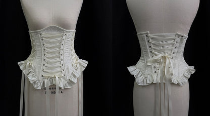 Lolita Lace-up Boned Corset White Details Gothic