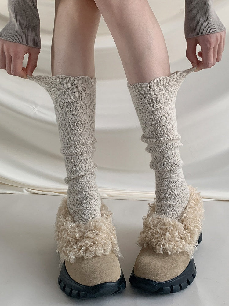 Socks Colors) Slouchy Calf Knit (3 Textured