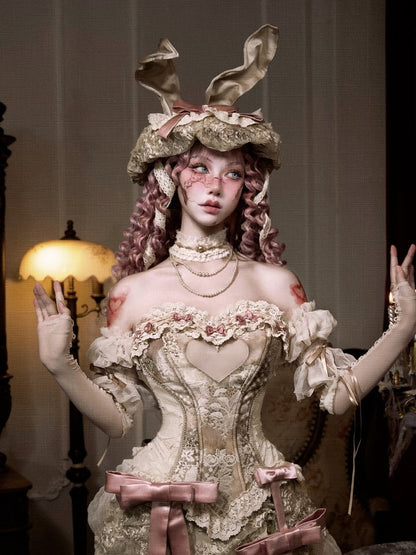 Tulle Cream Sleeves Puff