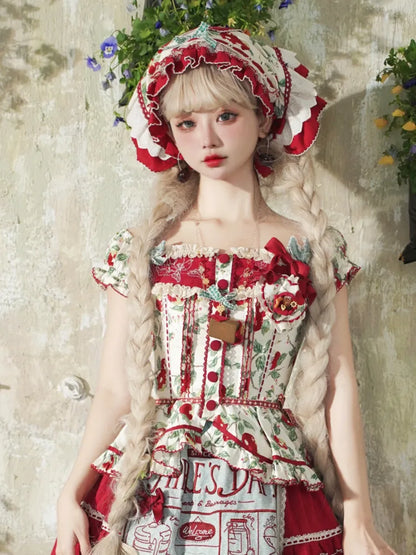 Rote Schleife Brotkorb Herzförmige Brosche