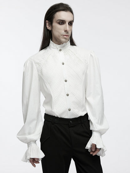 Shirt Goth White Palace Style Men's Retro
