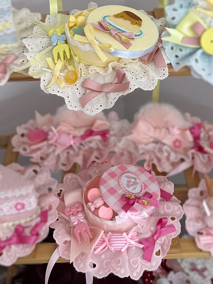 Clips Yellow/Pink Lolita Candy Sweet Box With Mini Hat