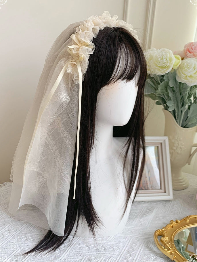 Beige Veil Head