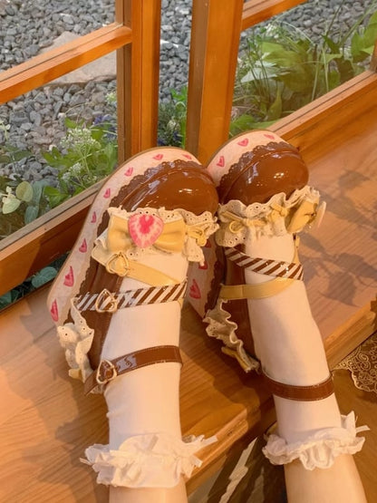 Shoes Chocolate Platform Cake Jane Lolita Strawberry Mary Brown Sweet