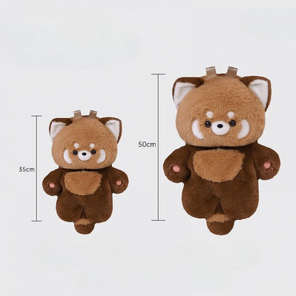 Brown Red Backpack Panda Straps Plush Shoulder 35cm/50cm Detachable