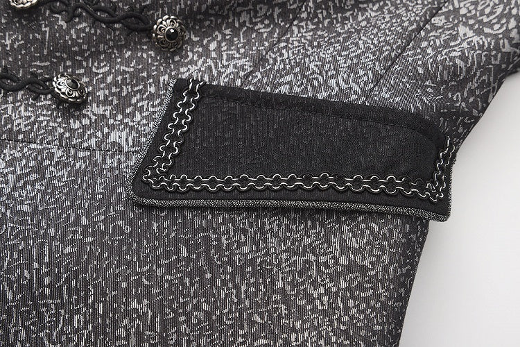 Waistcoat Collar with Lolita Lapel Tail Ouji Silver Black