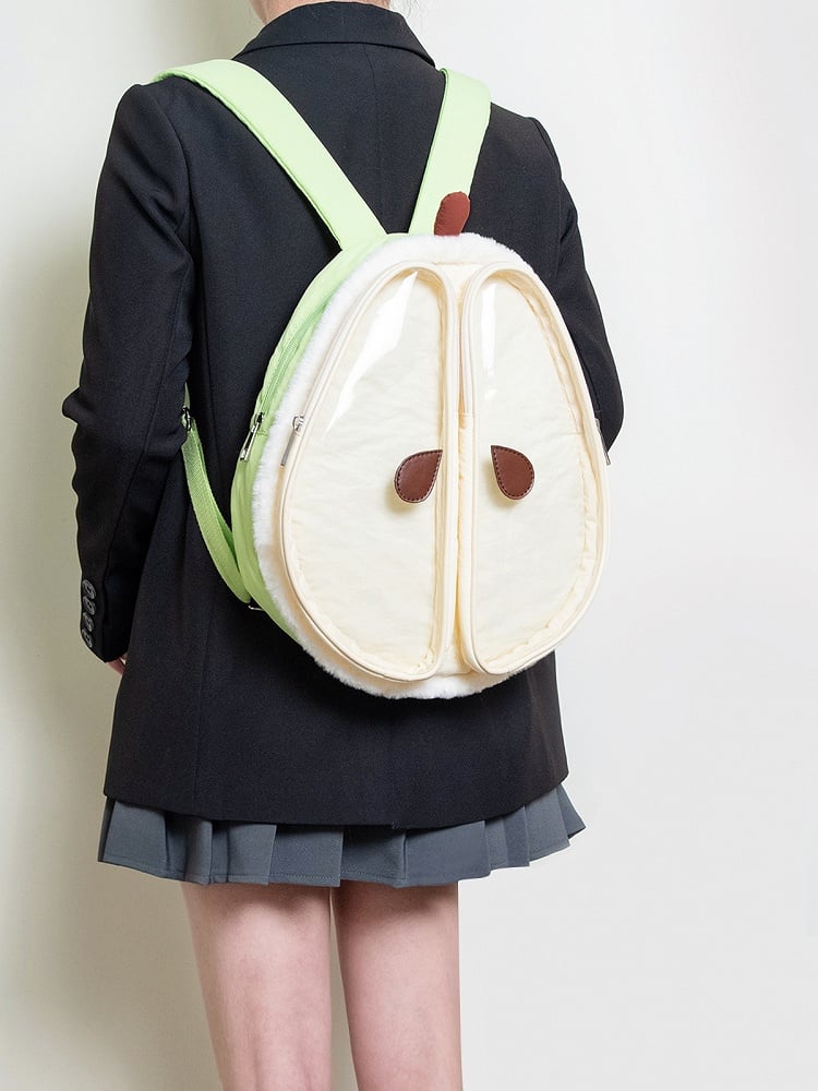 GreenWhite Cute Bag Pear-shaped Backpack Ita