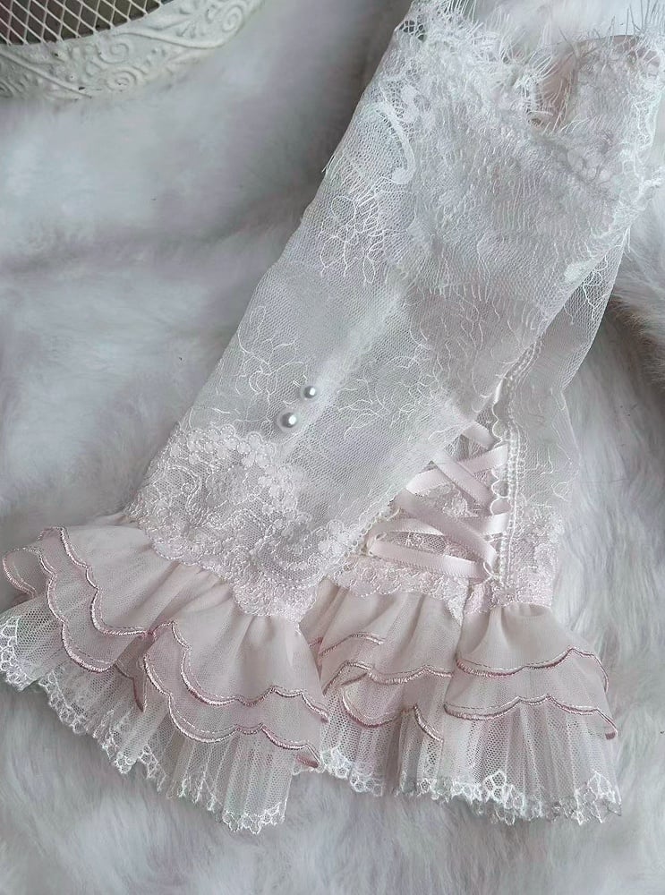 Rosette Light Pink Elegant Wedding Dress Hanayome Lolita JSK Full Set