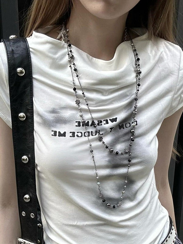 Silver Layered Floral Necklace - WhaleHall