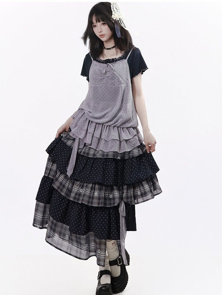 Black Ruffle Short Sleeve Tee - PINK SAVIOR