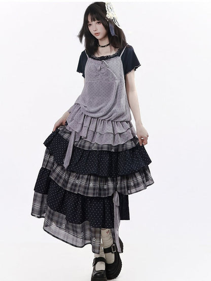Black Ruffle Short Sleeve Tee - PINK SAVIOR